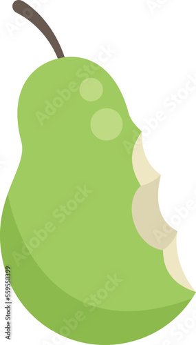 Pear waste icon flat vector. Trash food. Vegetable rubbish isolated