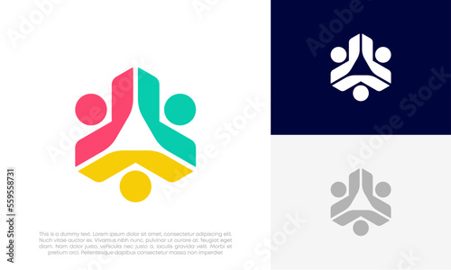 Community people, social community, human family logo abstract design vector