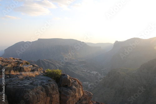 Panoramic view on Jebel Akhdar canyon (Oman)