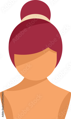 Hairstyle wig icon flat vector. Hair style. Fashion head isolated