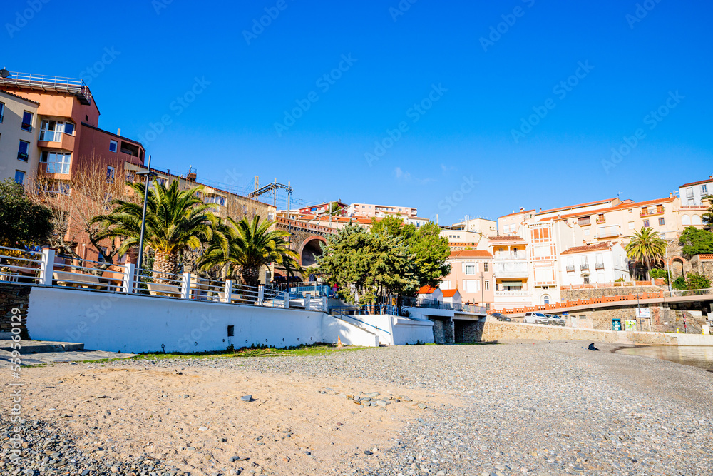 Fototapeta premium Cerbère et sa plage