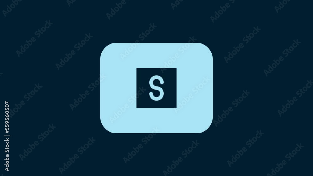 White Stop media button icon isolated on blue background. 4K Video motion graphic animation White Stop media button icon isolated on blue background. 4K Video motion graphic animation