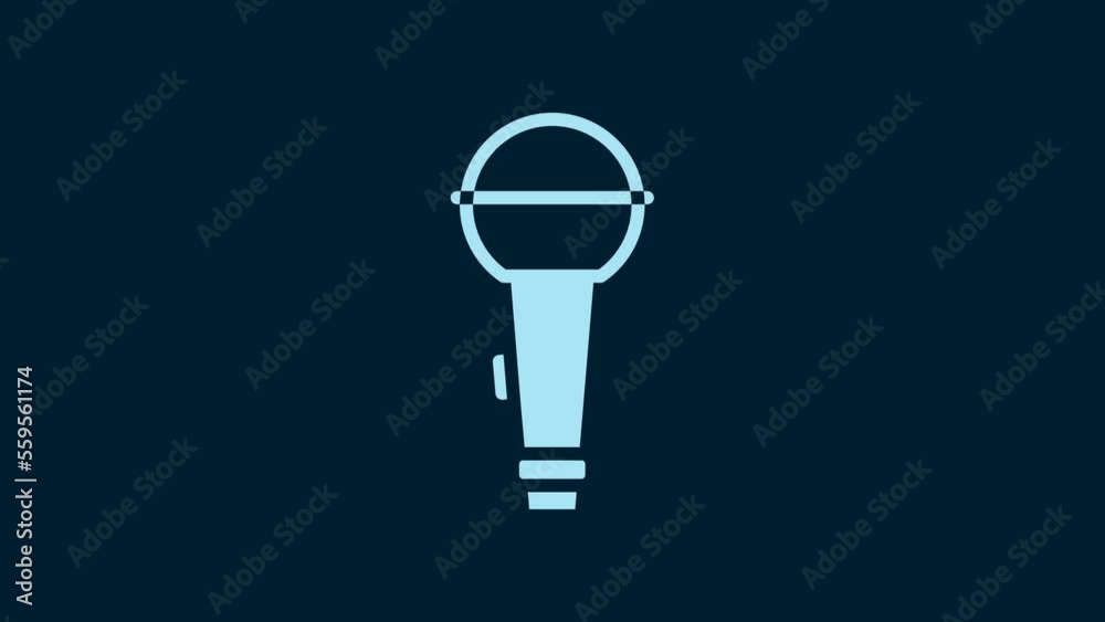 White Microphone icon isolated on blue background. On air radio mic microphone. Speaker sign. 4K Video motion graphic animation White Microphone icon isolated on blue background. On air radio mic microphone. Speaker sign. 4K Video motion graphic animation