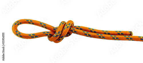 Loop knot orange rope example of with transparent background