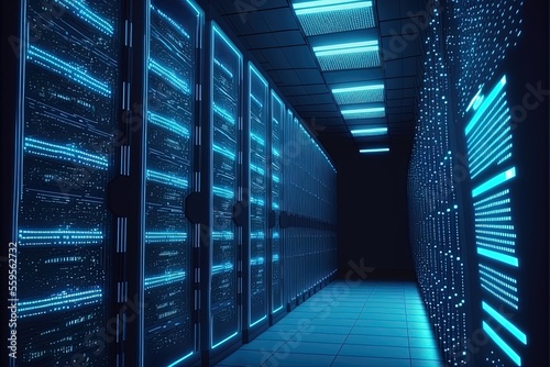 Abstract data center, serve...