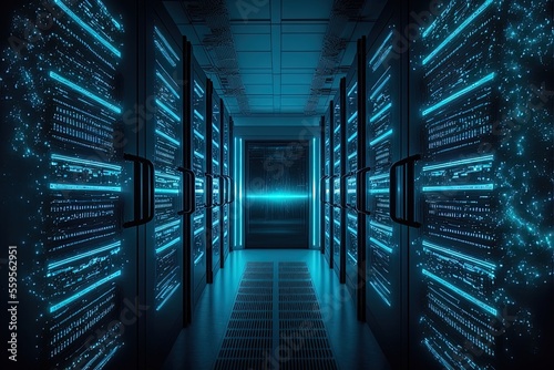 Abstract data center, serve...