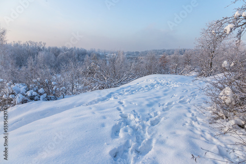 Winter hill in Krakow, Poland 