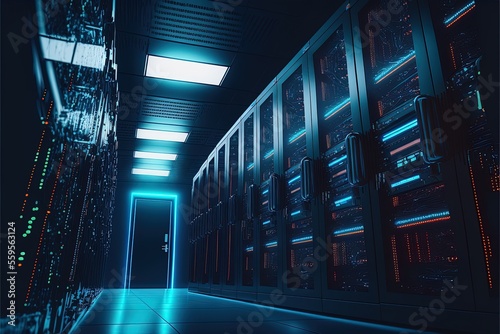 Abstract data center, serve...