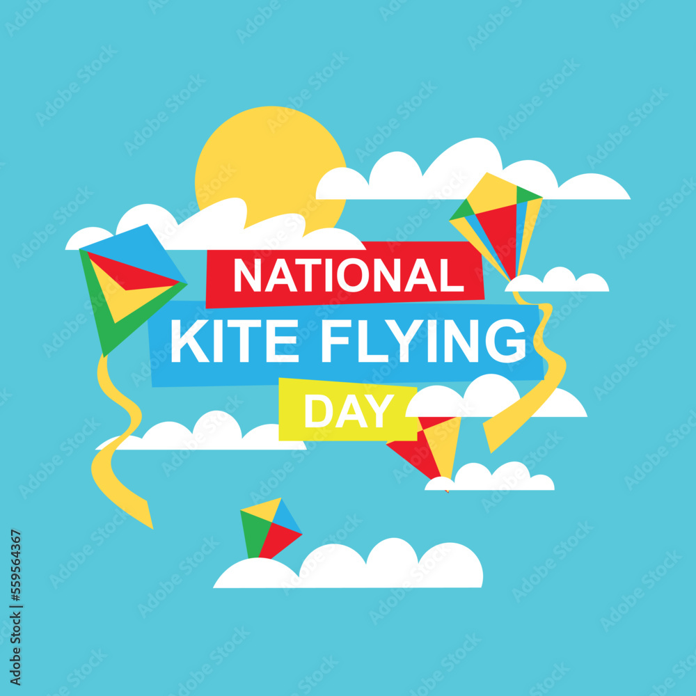 National Kite Flying Day background. Stock Vector Adobe Stock