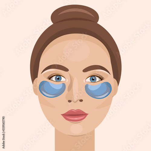 Eye patches. Face with eye patches