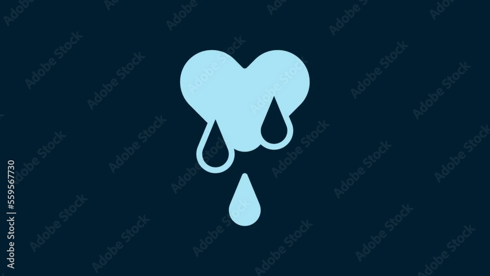 White Blood donation icon isolated on blue background. 4K Video motion graphic animation White Blood donation icon isolated on blue background. 4K Video motion graphic animation
