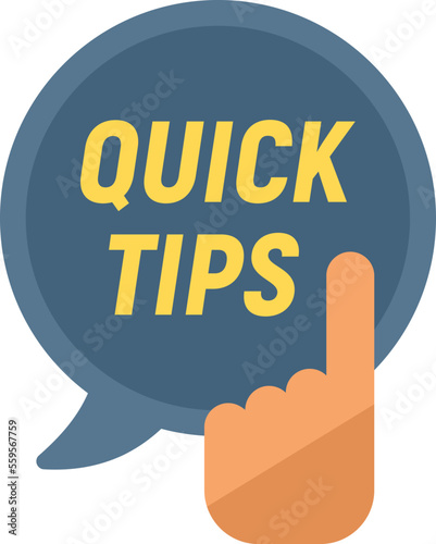 Quick trick icon flat vector. Advice idea. Tip info isolated