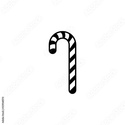 Christmas candy cane Icon template isolated on white background