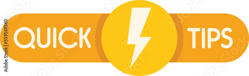 Flash tip icon flat vector. Quick trick. Info useful isolated