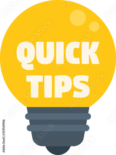 Text tip icon flat vector. Idea advice. Help top isolated