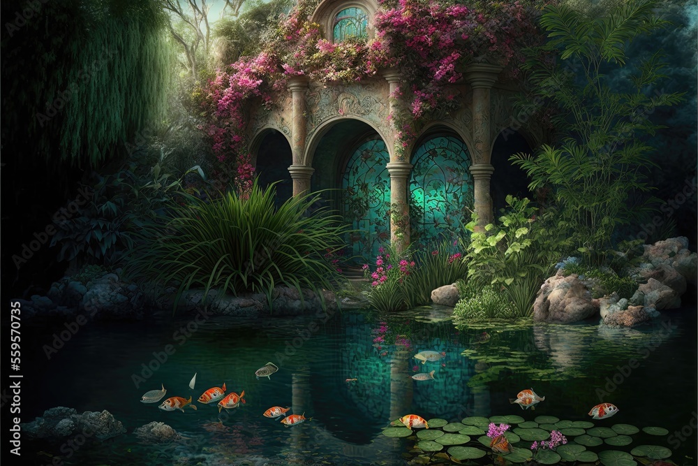 beautiful garden filled with exotic plants and flowers that thrive beautiful garden filled with exotic plants and flowers that thrive