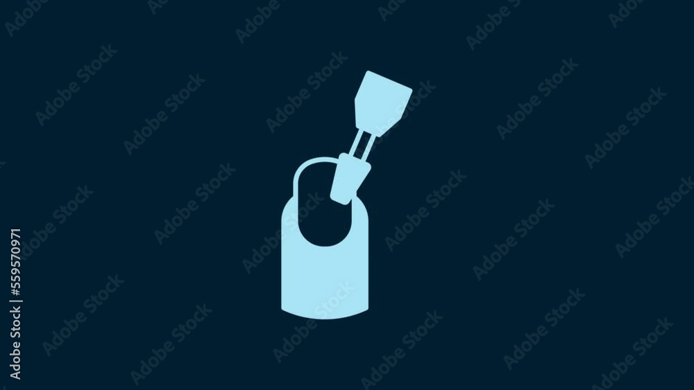 White Milling cutter for manicure icon isolated on blue background. Apparatus for manicure. Manicure tools. 4K Video motion graphic animation White Milling cutter for manicure icon isolated on blue background. Apparatus for manicure. Manicure tools. 4K Video motion graphic animation
