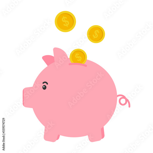 Piggy bank icon. vector illustration.
