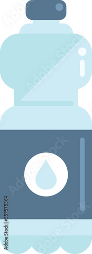 Airline food water icon flat vector. Airplane meal. Air plane isolated