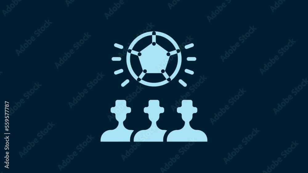 White Soccer football ball icon isolated on blue background. Sport equipment. 4K Video motion graphic animation White Soccer football ball icon isolated on blue background. Sport equipment. 4K Video motion graphic animation