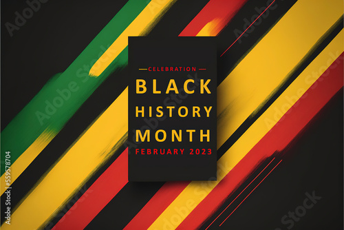 Wallpaper Mural Black history month celebration illustration design graphic Black history month with Text and Black history month colors Yellow Red Green Torontodigital.ca
