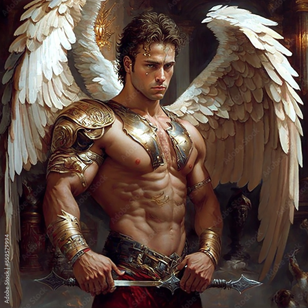 Archangel Michael. Created with Generative AI technology. Stock ...