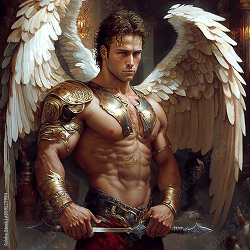 Foto Archangel Michael. Created with Generative AI technology.
