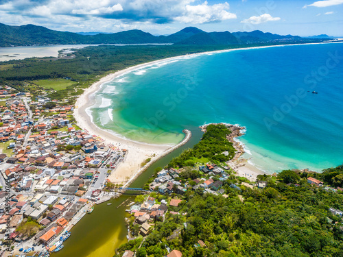 Aerial view of Barra da Lagoa and Lagoa da Conceicao lake
