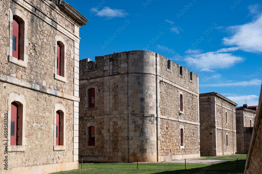 Detail of the perfectly preserved defensive castle of San Fernando