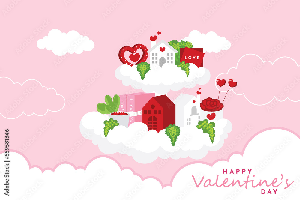 Happy Valentine's day vector illustration. Happy Valentine's day vector illustration.