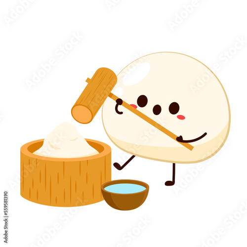 Making mochi vector. Mochi character design. Mochi vector.