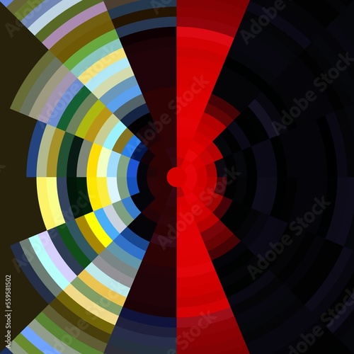 Colorful chart, circles, rainbow colors, abstract background