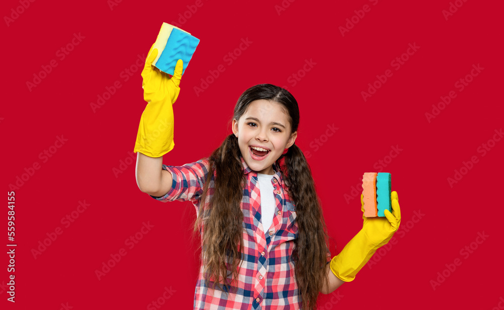 photo of laughing girl housecleaner do chores with sponge. girl housecleaner do chores photo of laughing girl housecleaner do chores with sponge. girl housecleaner do chores