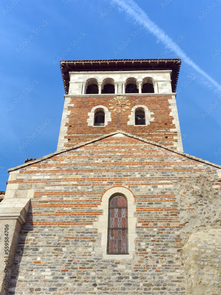 Medieval church of Saint Mayol in Ternay, Rhone, France, historical monument founded by Cluny abbey monks