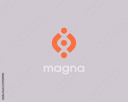 Creative family logo. Universal team care support icon. Vector illustration.