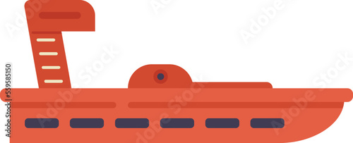 Life rescue boat icon flat vector. Sea lifeboat. Flood raft isolated