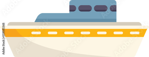 Search rescue boat icon flat vector. Sea flood. Coast guard isolated