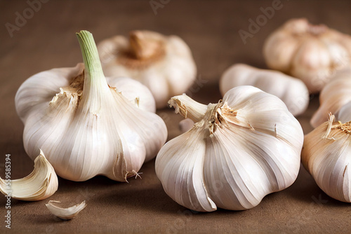 fresh healthy garlic, a natural antibiotic for diseases and colds, and an excellent seasoning for dishes in the kitchen, generative AI