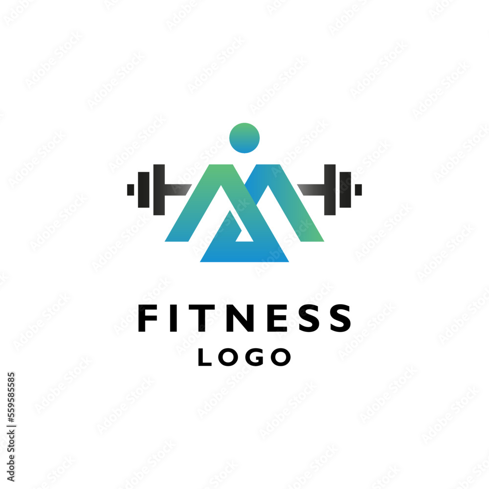 masculine person with letter W and barbell for body building and fitness masculine person with letter W and barbell for body building and fitness