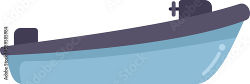 Wood rescue boat icon flat vector. Sea flood. Coast safety isolated