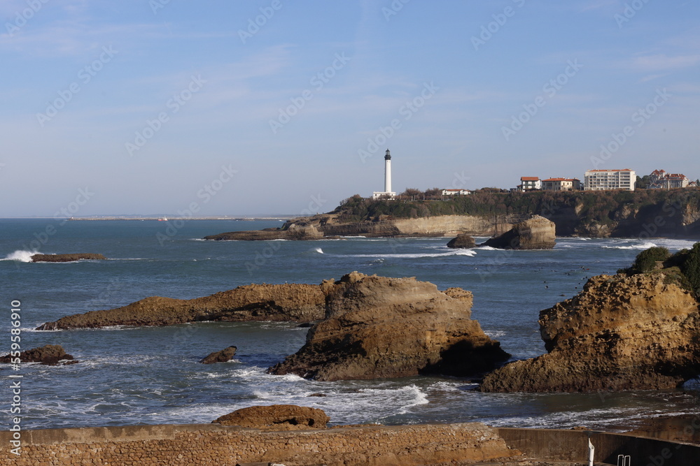 View of the shore of Biarritz, France
