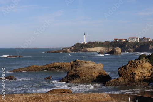 View of the shore of Biarritz, France