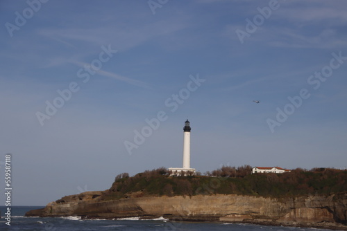 Lighthouse over the shore of Biarritz, France © Laiotz