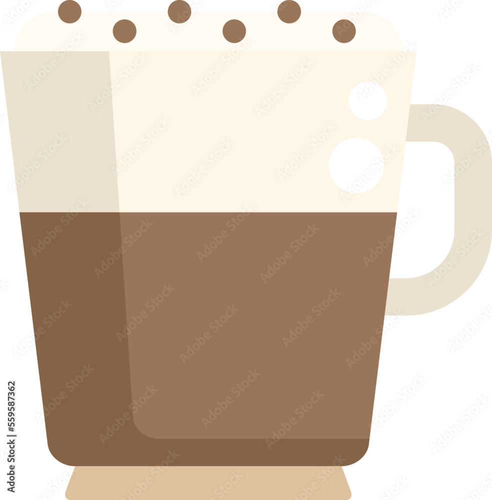Cream latte icon flat vector. Coffee cup. Cafe espresso isolated Cream latte icon flat vector. Coffee cup. Cafe espresso isolated