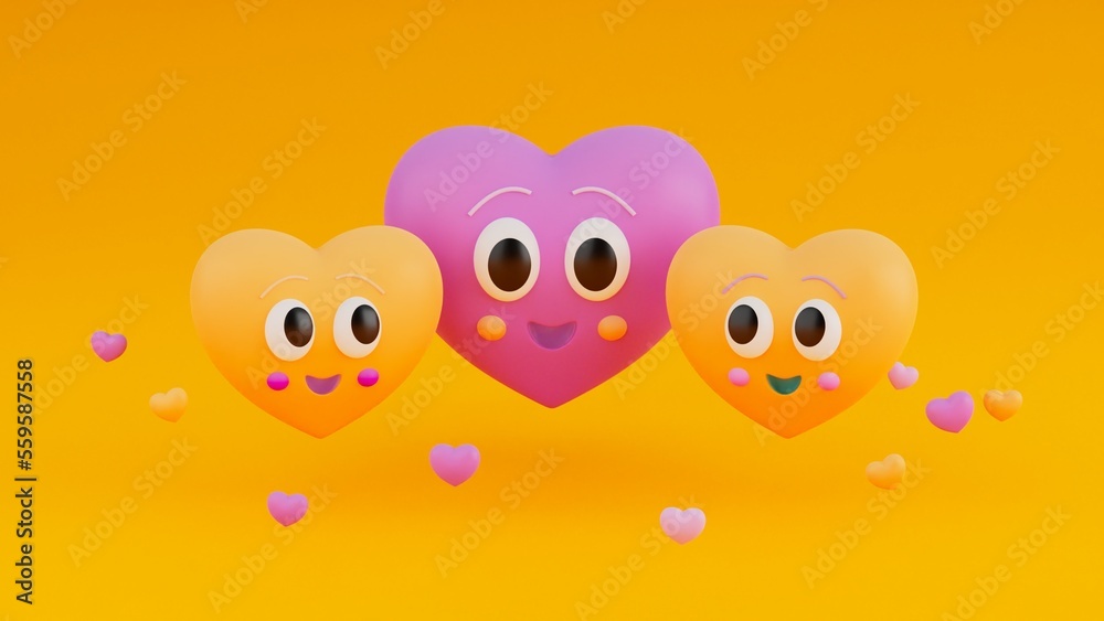 Colorful heart family Colorful heart family