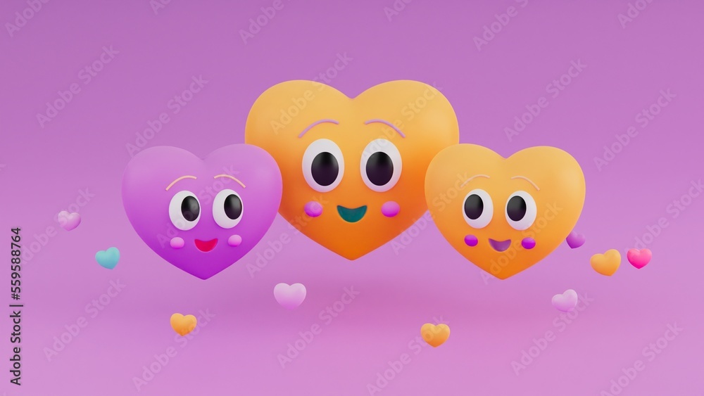 Colorfull heart family Colorfull heart family