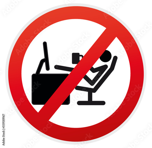 Schild Verbot Homeoffice