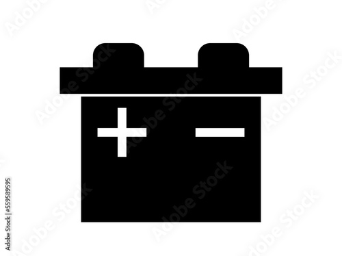 Battery icon. Negative and positive pole vector isolated on white background