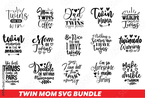Twin mom svg bundle