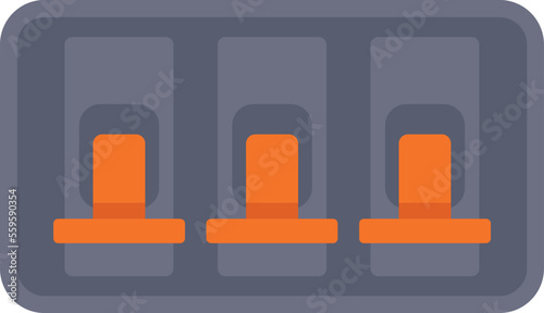 Electrical breaker icon flat vector. Safety power. Home electric isolated